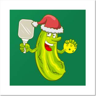 Pickleball Santa Claus Pickle Posters and Art